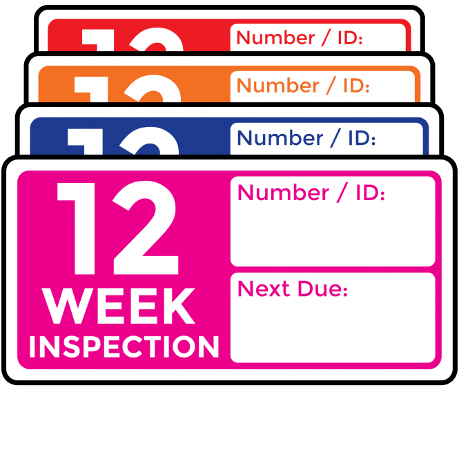 Super Stick 12 Week Vehicle Inspection Labels – Fleet & HGV Safety Stickers for Compliance Checks