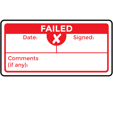 Super Stick Failed Labels in Red