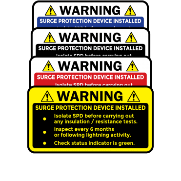 Super Stick Midi Surge Protection Device Labels - (92mm x 48mm) Choice of Colours