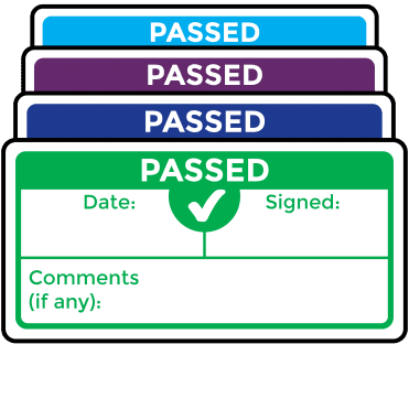 Super Stick Passed Labels - Choice of Colours