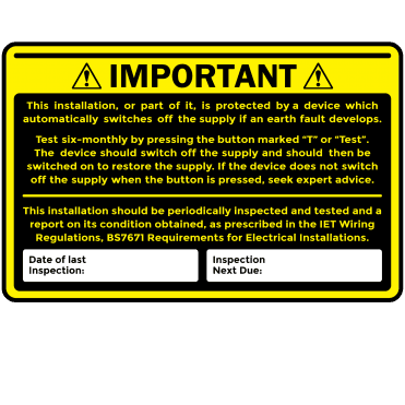 155mm x 100mm Colour: Yellow Periodic Inspection Labels