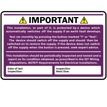 Recyclable Colour: Purple RCD Test Labels