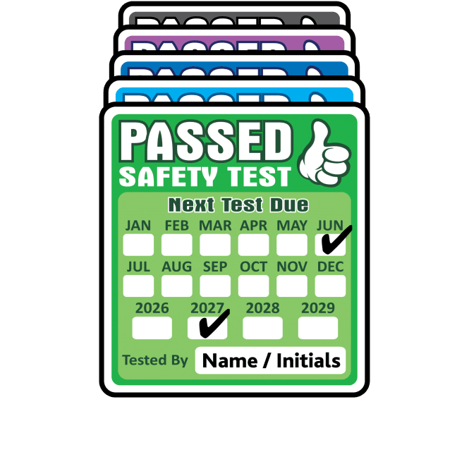 Super Stick Personalised PAT Test Labels - Sticks to almost anything! Design 3