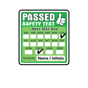 Colour: Green Personalised PAT Testing Labels