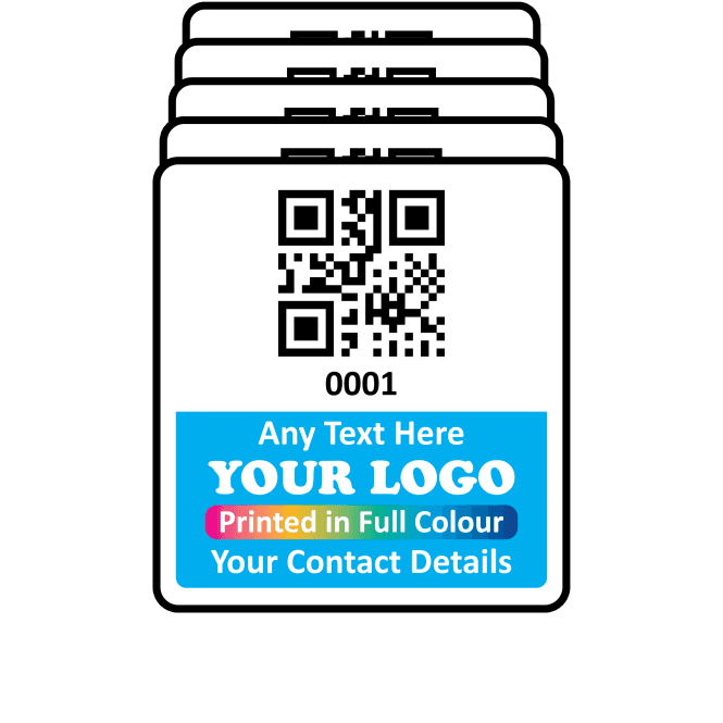 Super Stick QR Code Labels Fully Customisable - Sticks to almost anything! Design 2
