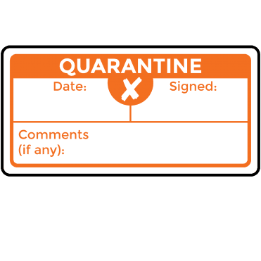 Super Stick Quarantine Labels in Orange