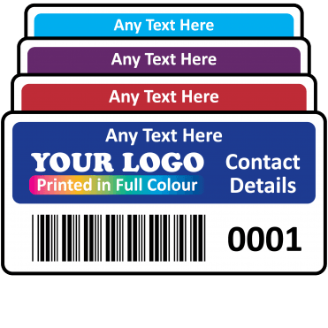 Super Stick Regular Asset Labels Fully Customisable - Sticks to almost anything! Design 1