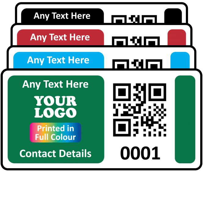 Super Stick Regular QR Code Labels Fully Customisable - Sticks to almost anything! Design 1
