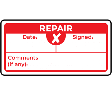 Super Stick Repair Labels in Red