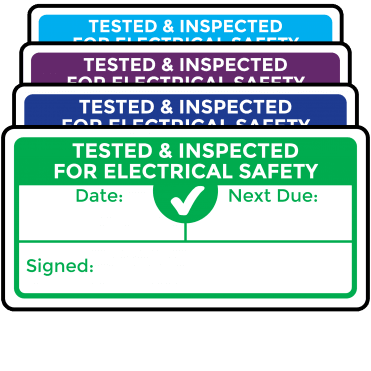 Super Stick Tested and Inspected For Electrical Safety Labels - Choice of Colours
