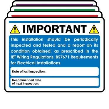 Super Stick XL Periodic Inspection (EICR) Labels in Full Colour - Design 1
