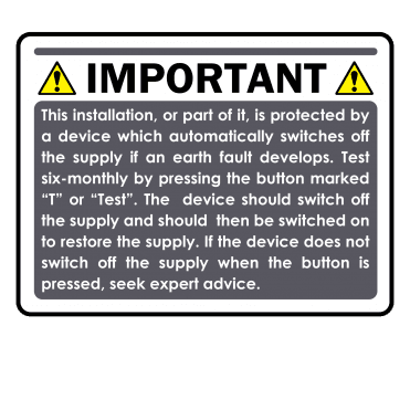 Colour: Grey RCD Test Labels