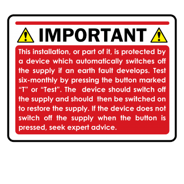 Plain Colour: Red RCD Test Labels