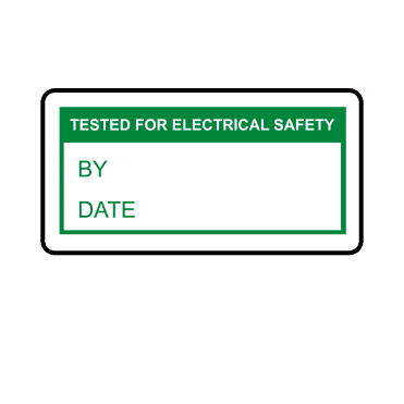Tested For Electrical Safety Labels in Green