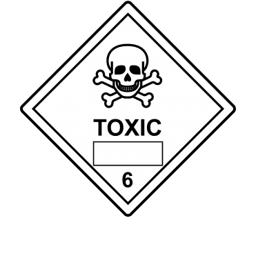 Toxic 6 Labels, with White Box - Hazard Warning Diamonds
