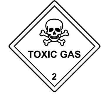 Toxic Gas 2 Labels - Hazard Warning Diamonds