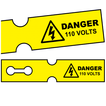 Tuff Tag Danger 110 Volts - Voltage Labels for Harsh Environments
