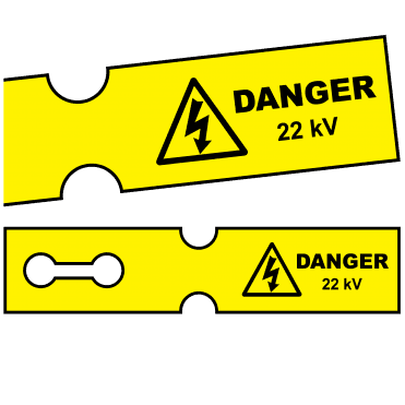 Tuff Tag Danger 22000 Volts - Voltage Labels for Harsh Environments