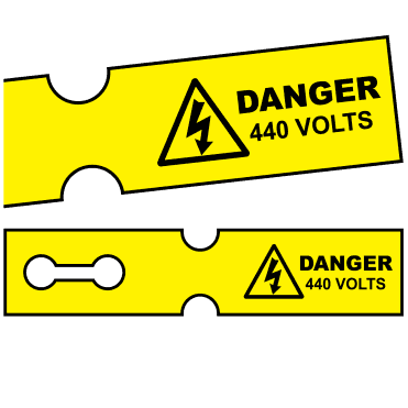 Tuff Tag Danger 440 Volts - Voltage Labels for Harsh Environments