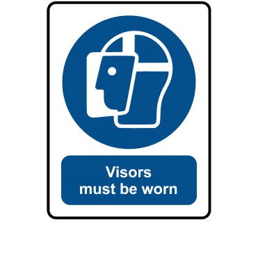 Visors Must Be Worn in this Area - Mandatory Labels
