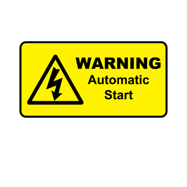 Warning Automatic Start - Warning Labels